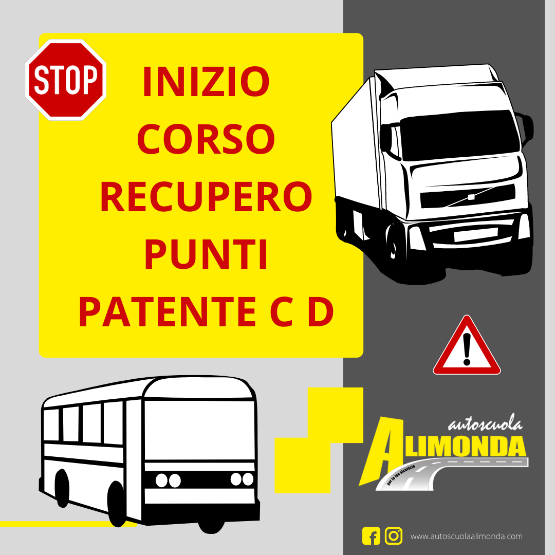 Corso Recupero Punti Patente C E D Inizio 5 Settembre 2022 - Autoscuola ...