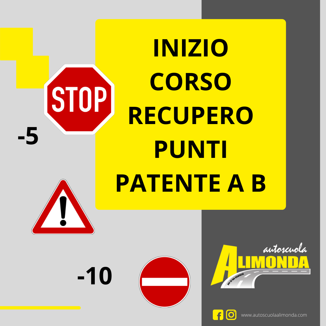 Corso Recupero Punti Patente A E B Inizio 5 Settembre 2022 - Autoscuola ...